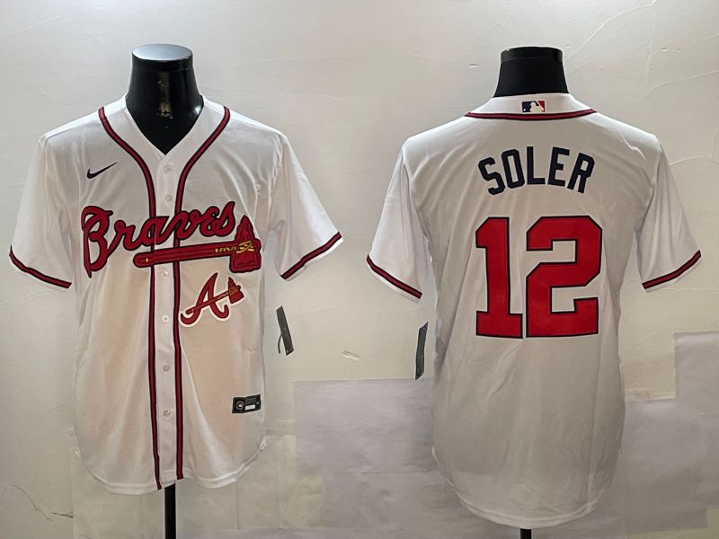 Men Atlanta Braves #12 Soler White Game 2024 Nike MLB Jersey style 1->minnesota timberwolves->NBA Jersey